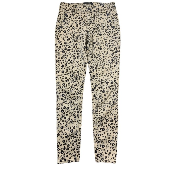 MAISON SCOTCH & SODA Expedition Express Mid Skinny Leopard Jeans Beige Sz 28/32 - Picture 3 of 12